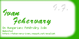 ivan fehervary business card